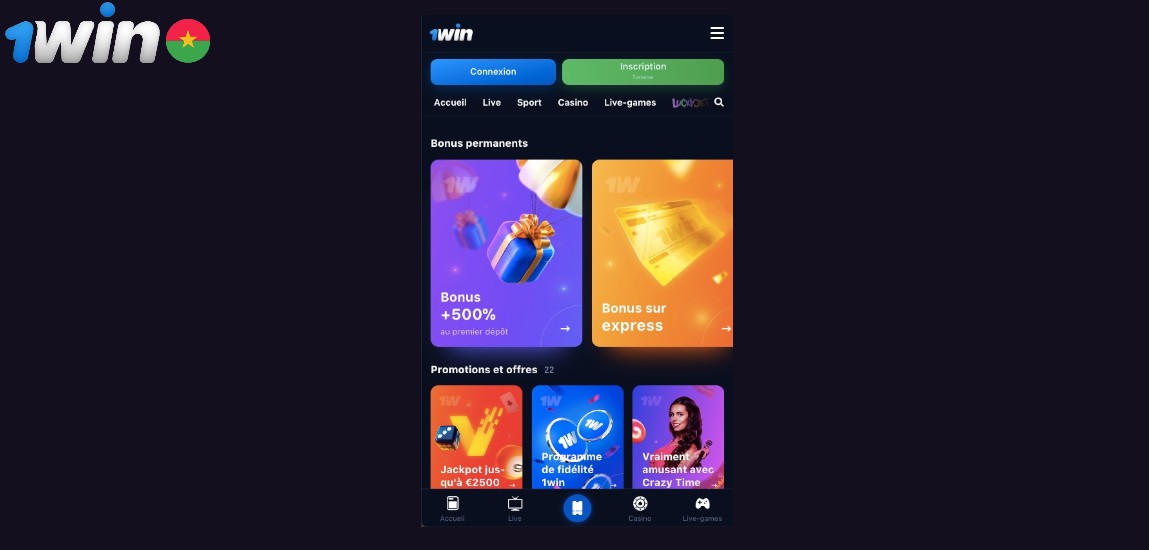 Bonus et Promotions sur l'Application Mobile 1Win