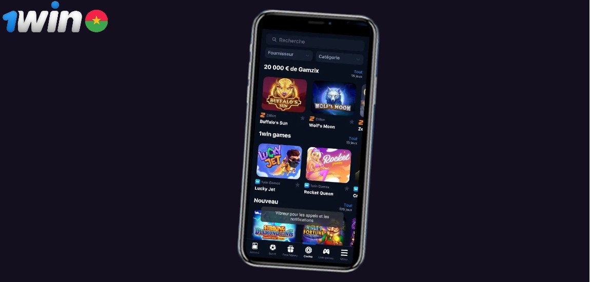 Jeux de Casino sur l'Application 1Win au Burkina Faso
